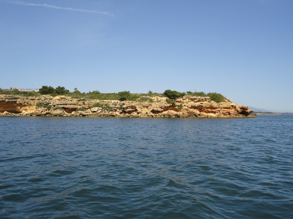 Zona de pesca de dentones en el Delta del Ebro